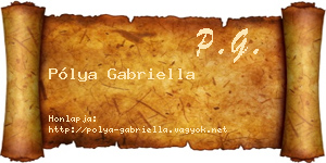 Pólya Gabriella névjegykártya